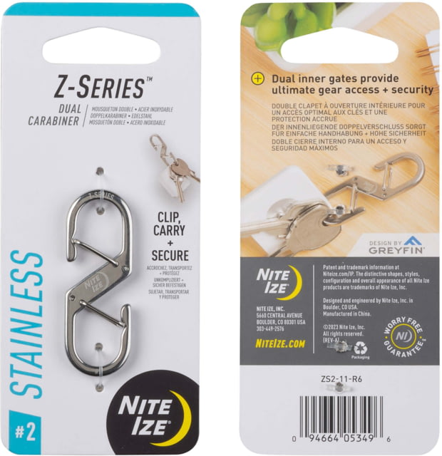 Nite Ize Z-Series Dual Carabiner Size #2 Single-Pack