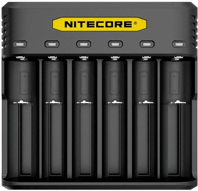 Nitecore Q6 Six Slot 2A Universal Li-ion/IMR Battery Charger 18650 16340 RCR123A 14500 18350 Black 6952506492589