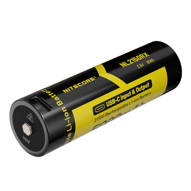 Nitecore NL2150RX 5000mAh USB-C Rechargeable 21700 Battery Black/Yellow