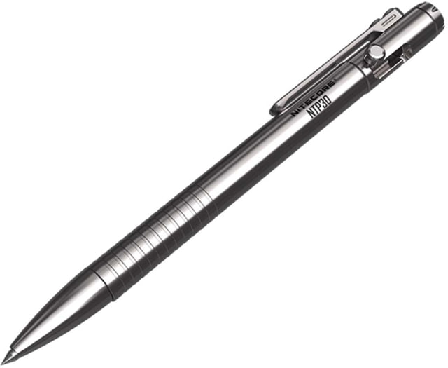 Nitecore NTP30 Titanium Bidirectional Bolt Action Tactical Pen Silver 6952506492879
