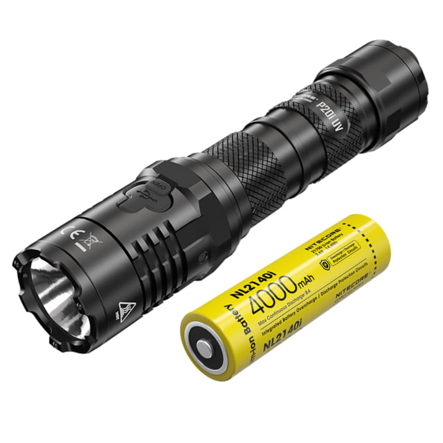 Nitecore P20i UV Luminus SST-40-W LED Rechargeable Flashlight w/UV Light 21700 White 1800 Lumens Black 6952506406616