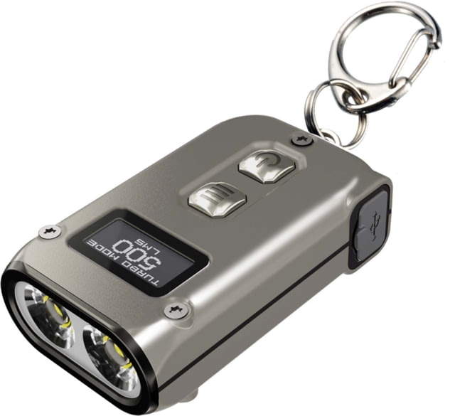 Nitecore TINI OSRAM P8 Rechargeable Keychain LED Flashlight White 2500 Lumens Titanium 6952506407163