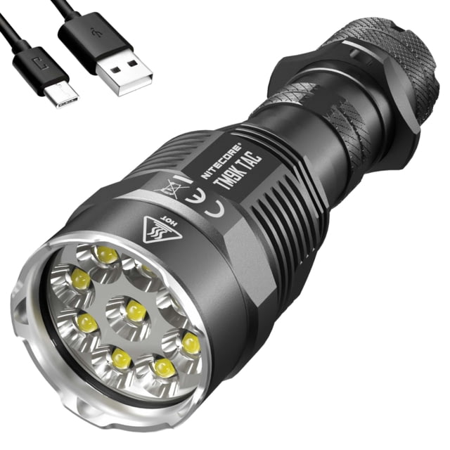 Nitecore TM9K TAC CREE XP-L2 HD LEDs USB-C Rechargeable Flashlight 21700 White 9800 Lumens Black 6952506406746