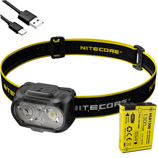 Nitecore UT27 Dual Beam Rechargeable Headlamp Black
