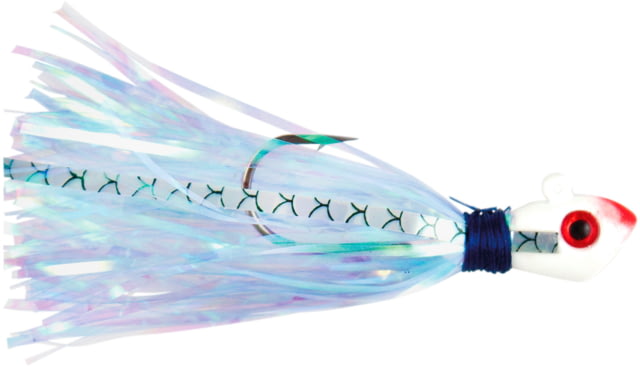 No Alibi Alien Jig Inshore Series Pearl Blue Skirt 3/8 oz Transparent Head
