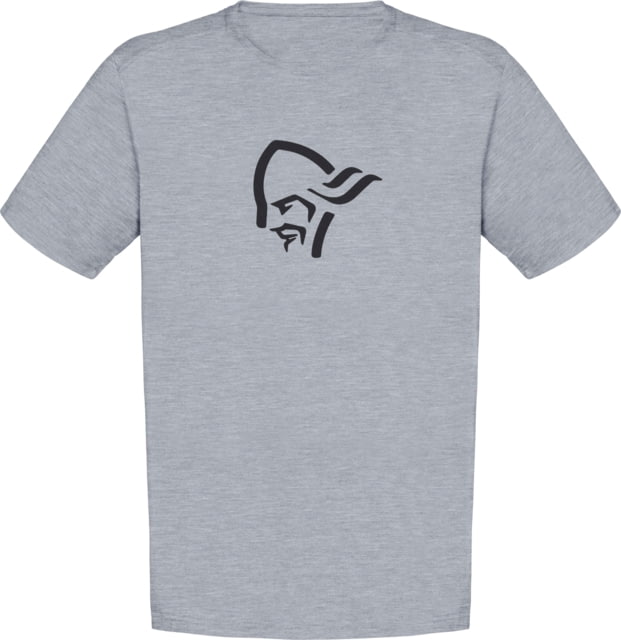 Norrona Cotton Viking T-Shirt - Men's Grey Melange/Caviar Medium
