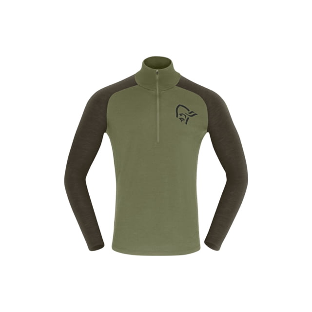 Norrona Femund Pureull Zip Neck Top - Men's Loden Green Extra Large