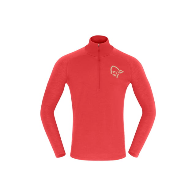 Norrona Femund Pureull Zip Neck Top - Men's Paprika Extra Large