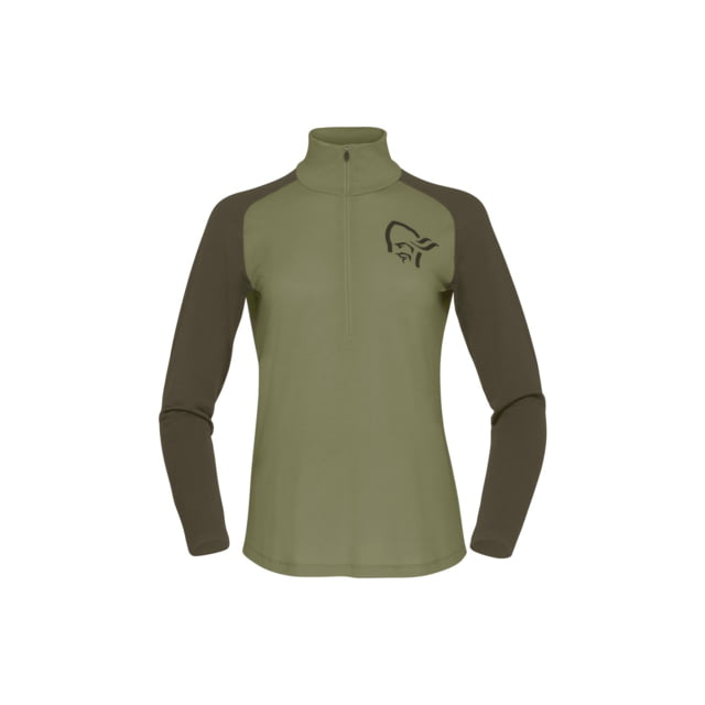 Norrona Femund PureUll Zip Neck Top - Women's Loden Green Small