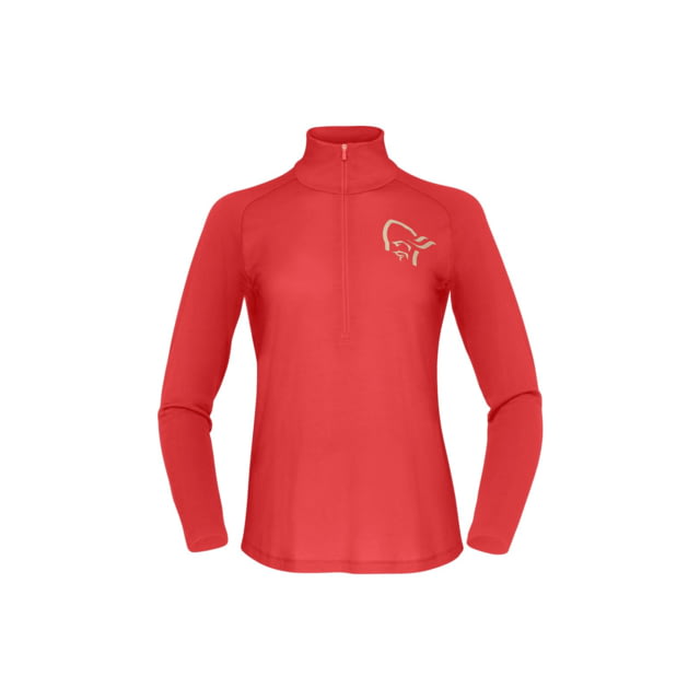 Norrona Femund PureUll Zip Neck Top - Women's Paprika Small