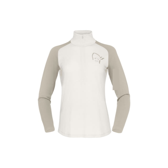 Norrona Femund PureUll Zip Neck Top - Women's Whisper White Large
