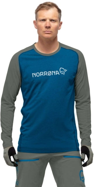 Norrona Fjora Equaliser Lightweight Long Sleeve - Men's Mykonos Blue/Castor Grey Small 2222-18 6010