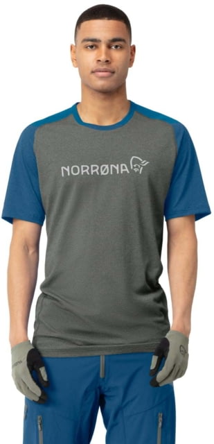 Norrona Fjora Equaliser Lightweight T-Shirt - Men's Mykonos Blue/Castor Grey Large 2221-18 6010