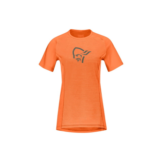 Norrona Fjora Wool T-Shirt - Women's Orange Alert Extra Small