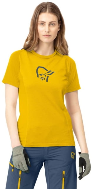Norrona Fjora Wool T-Shirt - Women's Sulphur Extra Small 2225-21 5010 XS