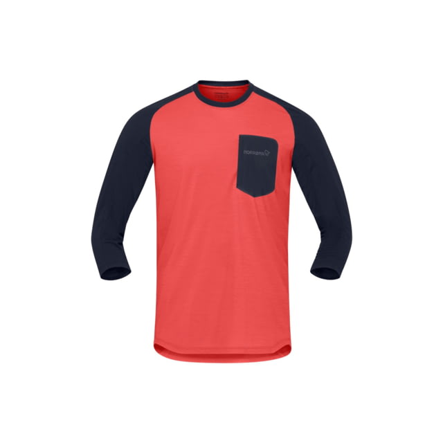 Norrona Skibotn Equaliser Merino 3/4 T-Shirt - Men's Paprika Medium