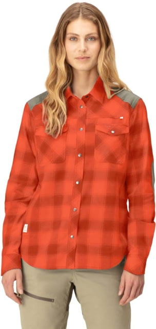 Norrona Svalbard Flannel Shirt - Women's Orange Alert/Rooibos Tea Extra Small 2401-23 5656 XS