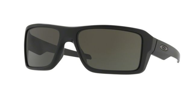 Oakley OO9380 Double Edge Sunglasses - Men's Matte Black Frame Dark Grey Lenses 938001-66