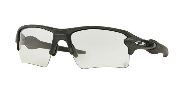 Oakley Flak 2.0 XL Sunglasses 918816-59 - Steel Frame Clear To Black Photochromic Lenses