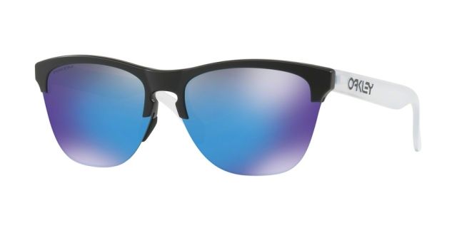 Oakley OO9374 Frogskins Lite Sunglasses - Men's Matte Black Frame Prizm Sapphire Lenses 937402-63