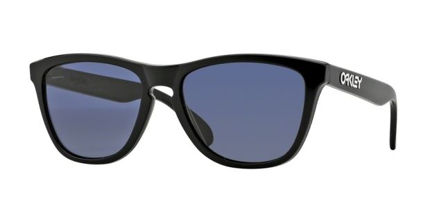 Oakley  Frogskins Sunglasses - Men's Polished Black Frame Grey Lenses 24-306-55
