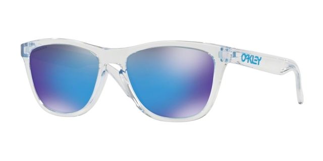 Oakley OO9013 Frogskins Sunglasses - Men's Crystal Clear Frame Prizm Sapphire Lenses 9013D0-55