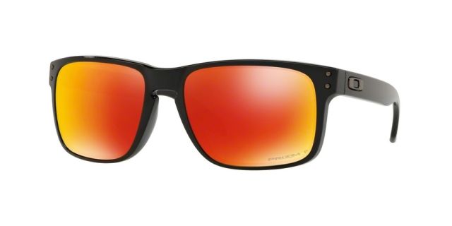 Oakley Holbrook Sunglasses - Men's Polished Black Frame Prizm Ruby Polarized Lenses