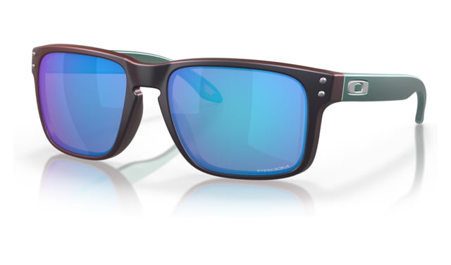 Oakley OO9102 Holbrook Sunglasses - Men's Matte Black/Red Colorshift Frame Prizm Sapphire Lens 55