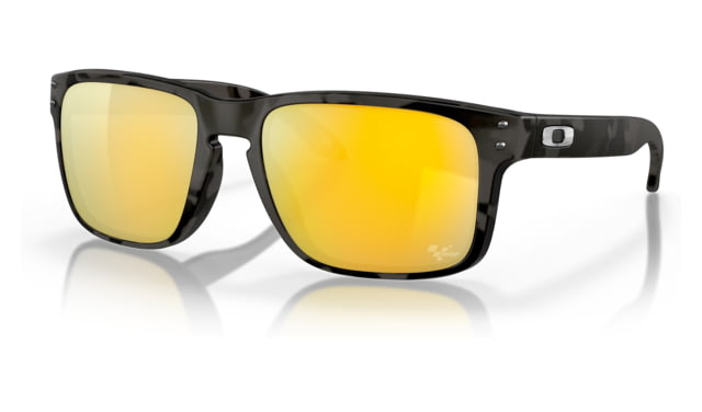 Oakley OO9102 Holbrook Sunglasses - Men's Matte Black Tortoise Frame Prizm 24K Polarized Lens 55