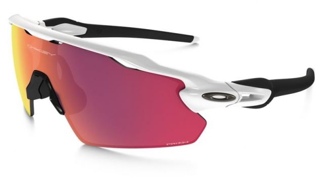 Oakley Radar EV Pitch Sunglasses - Men's Polished White Frame Prizm Baseball Outfield Lens