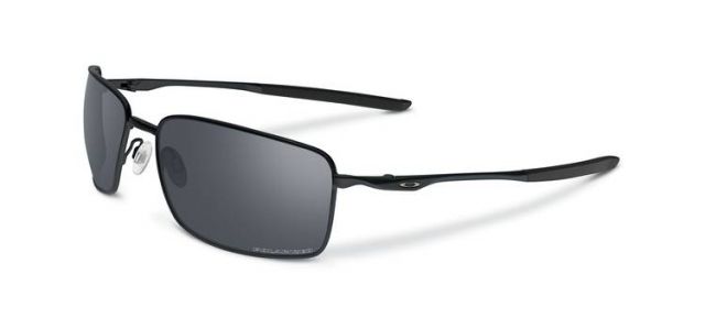 Oakley Square Wire Mens Sunglasses Matte Black Frame Black Iridium Polarized Lens