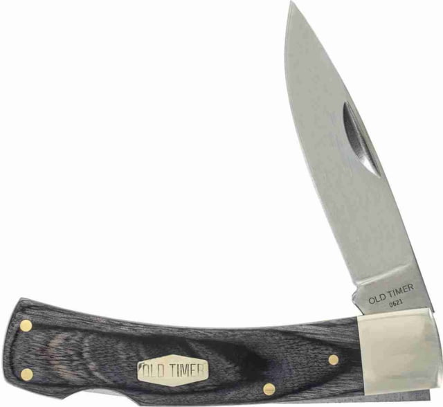 Old Timer Heritage Series 2.8in 5OT Bruin Folding Knife D2 Blade Gray Laminate Wood Handle