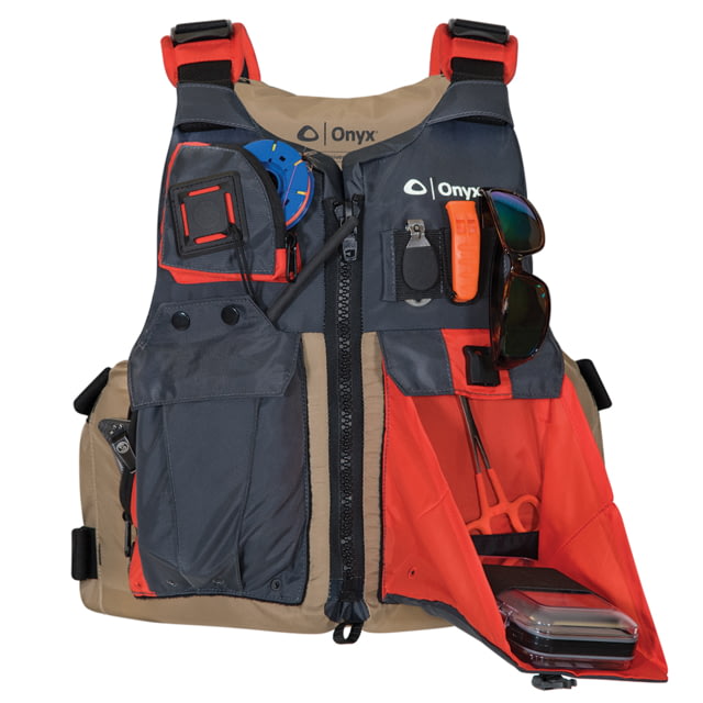 Onyx Outdoor Kayak Fishing Vest - Adult Oversized - Tan/Grey
