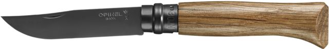 Opinel Black Oak Folding Knife No.8 3.35in w/ Virobloc 12C27 Sandvik SS Oak Handle Wood