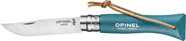 Opinel Colorama Folding Knife No.6 2.75in w/ Virobloc 12C27 Sandvik SS Hornbeam Handle Turquoise