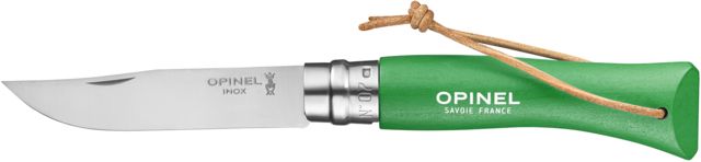 Opinel Colorama Folding Knife No.7 3.15in w/ Virobloc 12C27 Sandvik SS Hornbeam Handle Green