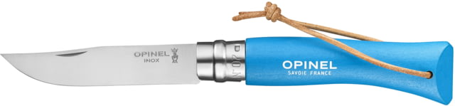 Opinel Colorama Folding Knife No.7 3.15in w/ Virobloc 12C27 Sandvik SS Hornbeam Handle Sky Blue