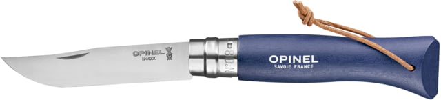 Opinel Colorama Folding Knife No.8 3.35in w/ Virobloc 12C27 Sandvik SS Hornbeam Handle Blue