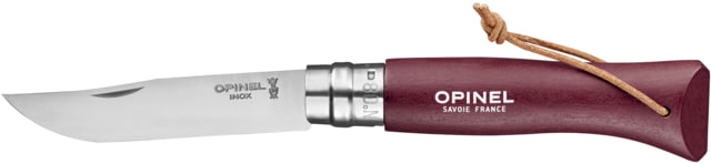 Opinel Colorama Folding Knife No.8 3.35in w/ Virobloc 12C27 Sandvik SS Hornbeam Handle Burgundy