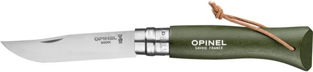 Opinel Colorama Folding Knife No.8 3.35in w/ Virobloc 12C27 Sandvik SS Hornbeam Handle Forest Green