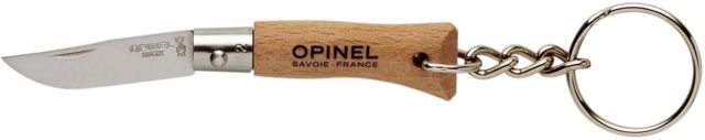 Opinel Keychain Folding Knife No.2 1.38in 12C27 Sandvik SS Beechwood Handle Wood
