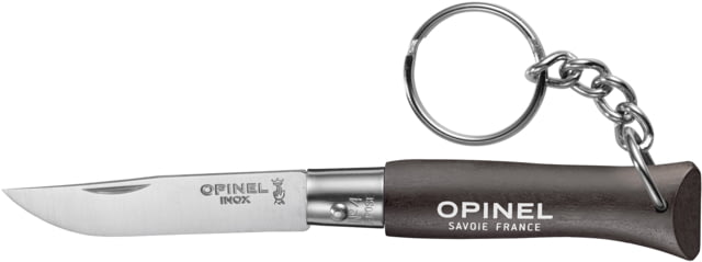 Opinel Keyring Colorama Folding Knife No.4 2in 12C27 Sandvik SS Beechwood Handle Black