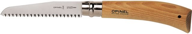 Opinel Saw Folding Knife No.12 5in w/ Virobloc Carbon Steel w/ Anti-Corrosion Coating Beechwood Handle Wood