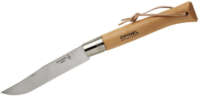 Opinel Stainless Steel Folding Knife No. 13 Giant 11in w/ Virobloc 12C27 Sandvik SS Beechwood Handle Wood