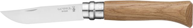 Opinel Stainless Steel Folding Knife No.8 w/ Virobloc 12C27 Sandvik SS Oak Handle Oak