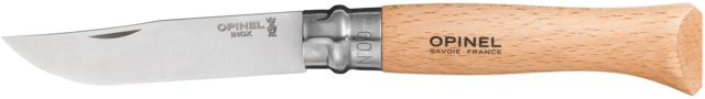 Opinel Stainless Steel Folding Knife No.9 3.5in. w/ Virobloc 12C27 Sandvik SS Beechwood Handle Wood
