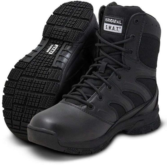 Original S.W.A.T. Mens Force 8in Side-Zip Tactical Boots Black4.5 Regular