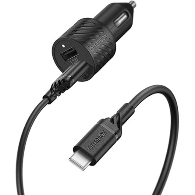 OtterBox USB-C to USB-A Car Charging Kit Standard 1m Black/Black