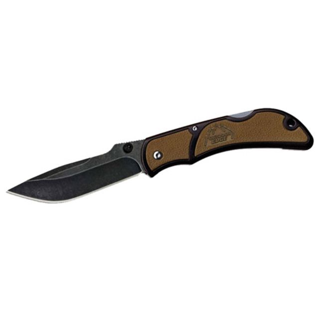 Outdoor Edge Cutlery Chasm Folding Knife3.3in 8Cr13MoV Stainless Plain Edge BladeMediumBrown Handle