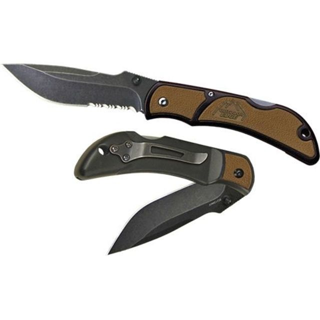 Outdoor Edge Cutlery CHASM Plain Edge Knife 3.3in Brown Brown OE-01628